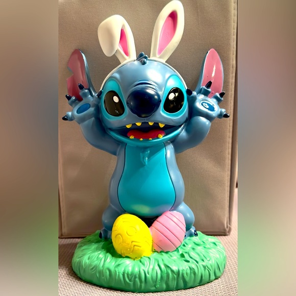 Disney Other - NEW 10” Disney Stitch Figurine Statue Easter Bunny and Eggs.